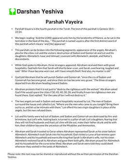 Parshah Vayeira