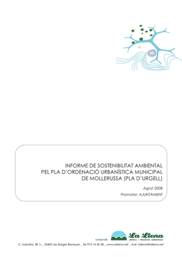 Informe De Sostenibilitat Ambiental Pel Pla D'ordenació Urbanística