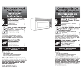 Installation Instructions Microwave Hood Combination Combinación