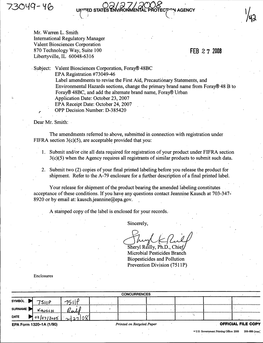 U.S. EPA, Pesticide Product Label, FORAY 48BC, 02/27/2008