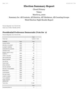 Election Summary Report