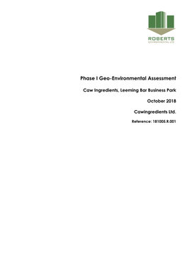 Phase I Geo-Environmental Assessment