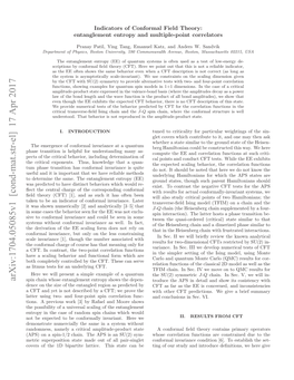 Indicators of Conformal Field Theory: Entanglement Entropy and Multiple