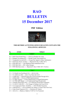 RAO BULLETIN 15 December 2017