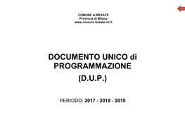 DOCUMENTO UNICO Di PROGRAMMAZIONE (D.U.P.)