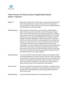Owen Thomas: the 'Dirty Laundry' of Digital Media History