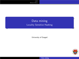 Data Mining Locality Sensitive Hashing