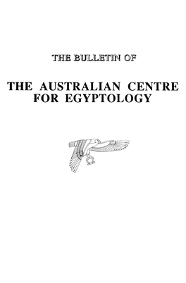 The Bulletin of the Australian Centre for Egyptology Volume 1, 1990
