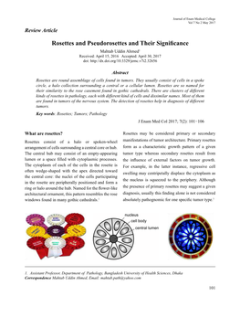 Rosettes and Pseudorosettes and Their Significance