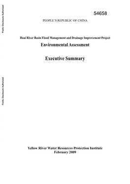 Huai River Basin Flood Management and Drainage Improvement Project Environmental Assessment