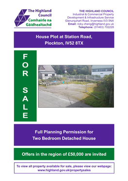 Sales Particulars for Station Road Plockton