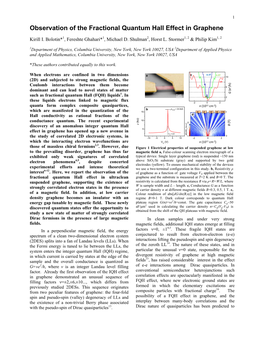 Observation of the Fractional Quantum Hall Effect in Graphene