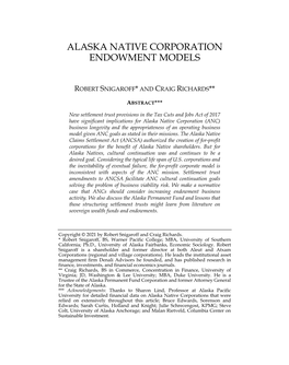 Alaska Native Corporation Endowment Models