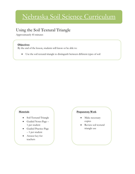 5 Using the Soil Textural Triangle