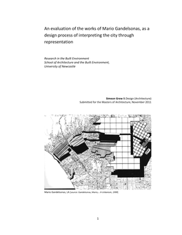 An Evaluation of the Works of Mario Gandelsonas, As a Design Process of Interpreting the City Through Representation