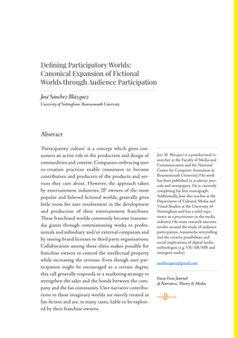 Defining Participatory Worlds: Canonical Expansion of Fictional Worlds Through Audience Participation