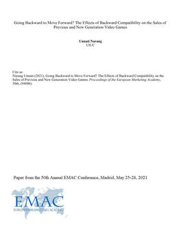 Going Backward to Move Forward? the Effects of Backward Compatibility on the Sales of Previous and New Generation Video Games