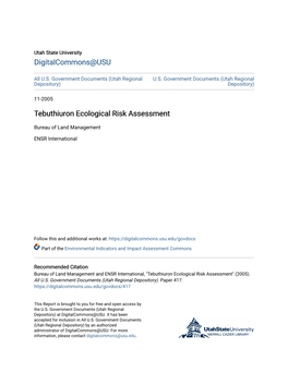 Tebuthiuron Ecological Risk Assessment