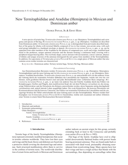 New Termitaphididae and Aradidae (Hemiptera) in Mexican and Dominican Amber