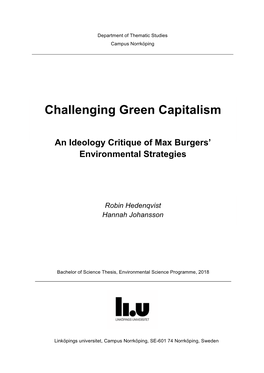 Challenging Green Capitalism