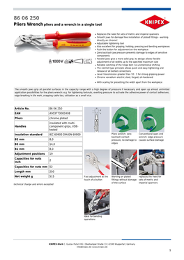 Pliers Wrench Pliers and a Wrench in a Single Tool