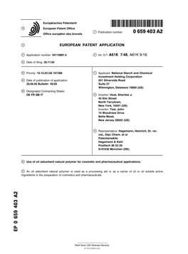 Use of Oil Adsorbent Natural Polymer for Cosmetic and Pharmaceutical Applications