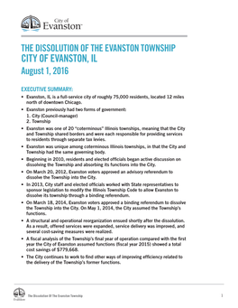 Evanston Township Dissolution