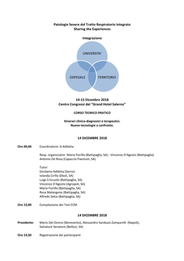 Patologie Severe Del Tratto Respiratorio Integrato Sharing the Experiences