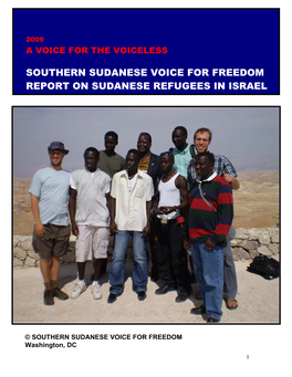 Southern Sudanese Voice for Freedom Report on Sudanese Refugees in Israel