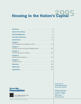 Housing in the Nation's Capital
