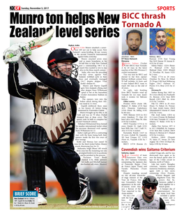 Munro Ton Helps New Zealand Level Series