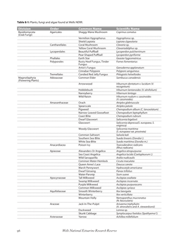 96 Wells National Estuarine Research Reserve Table 8-1 (Continued): Plants, Fungi and Algae Found at Wells NERR