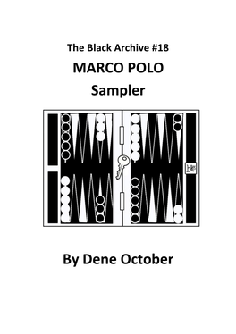 MARCO POLO Sampler by Dene October