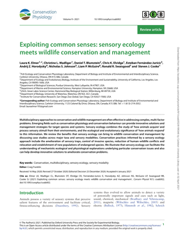 Exploiting Common Senses: Sensory Ecology Meets Wildlife Conservation and Management