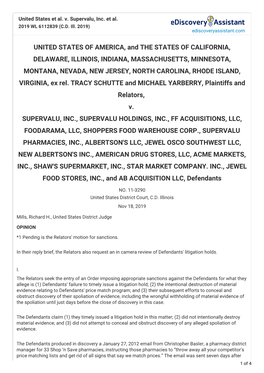 United States Et Al. V. Supervalu, Inc. Et Al., NO. 11-3290
