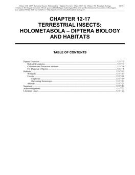 Volume 2, Chapter 12-17: Terrestrial Insects: Holometabola