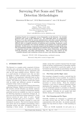 Surveying Port Scans and Their Detection Methodologies