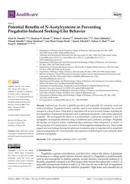 Potential Benefits of N-Acetylcysteine in Preventing Pregabalin-Induced Seeking-Like Behavior