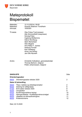 Møteprotokoll Bispemøtet