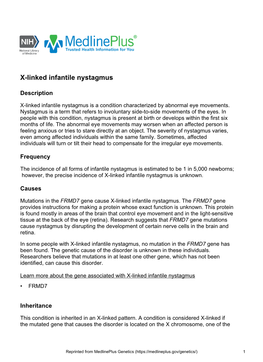 X-Linked Infantile Nystagmus