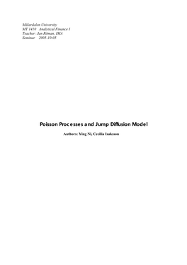 Poisson Processes and Jump Diffusion Model