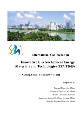 Innovative Electrochemical Energy Materials and Technologies (EEMT2015)