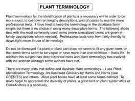 Plant Terminology