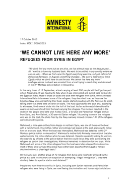 MDE120602013 We Cannot Live Here Anymore, Refugees From