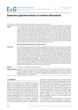 Quaternary Glaciation History of Northern Switzerland