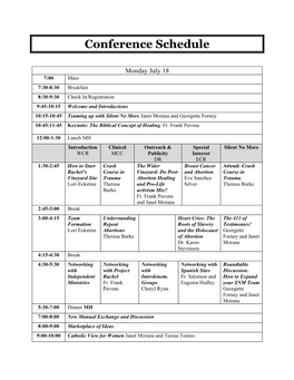 Conference Schedule