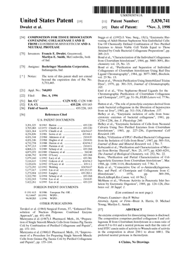 United States Patent [19] [11] Patent Number: 5,830,741 Dwulet Et Al