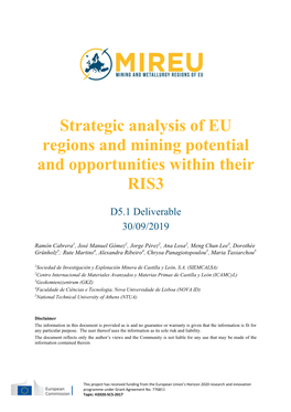 Strategic Analysis of EU Regions and Mining Potential and Opportunities Within Their RIS3