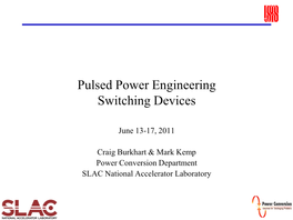 Pulsed Power Engineering Materials, Components, & Devices