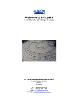Sri Lanka a Handbook for US Fulbright Grantees